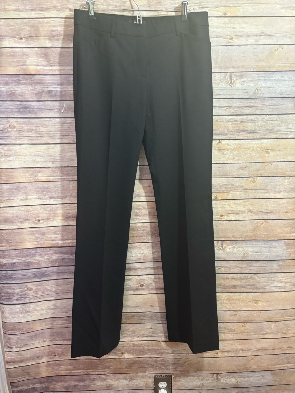 THEORY Wool Suit Pants Black Low Rise Classic Fit Straight Leg Women's 4